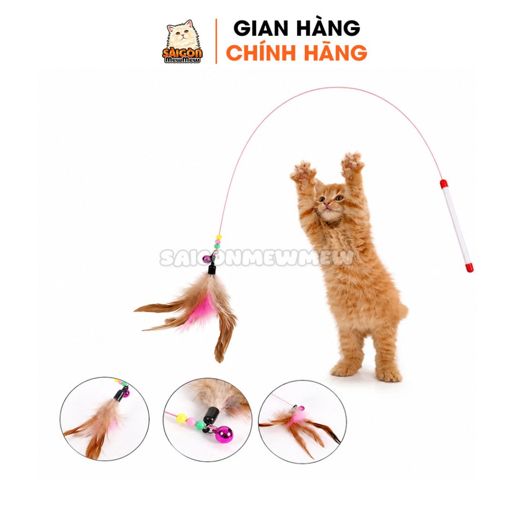 Cần Câu Lông Vũ Cho Mèo – Đồ Chơi Mèo Giải Trí, Kích Thích Vận Động