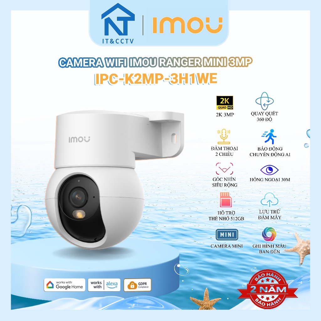 Camera IMOU Ranger Mini IPC-K2MP-3H1WE 3MP - IPC-K2MP-5H1WE 5MP Ngoài Trời – WiFi, Quay 360°, AI
