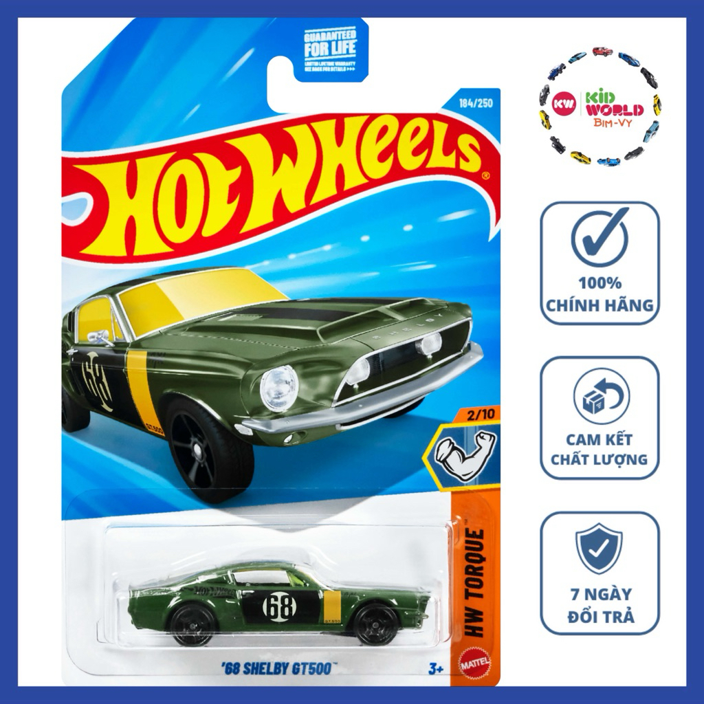 Xe mô hình Hot Wheels basic '68 Shelby GT500 JJK24.