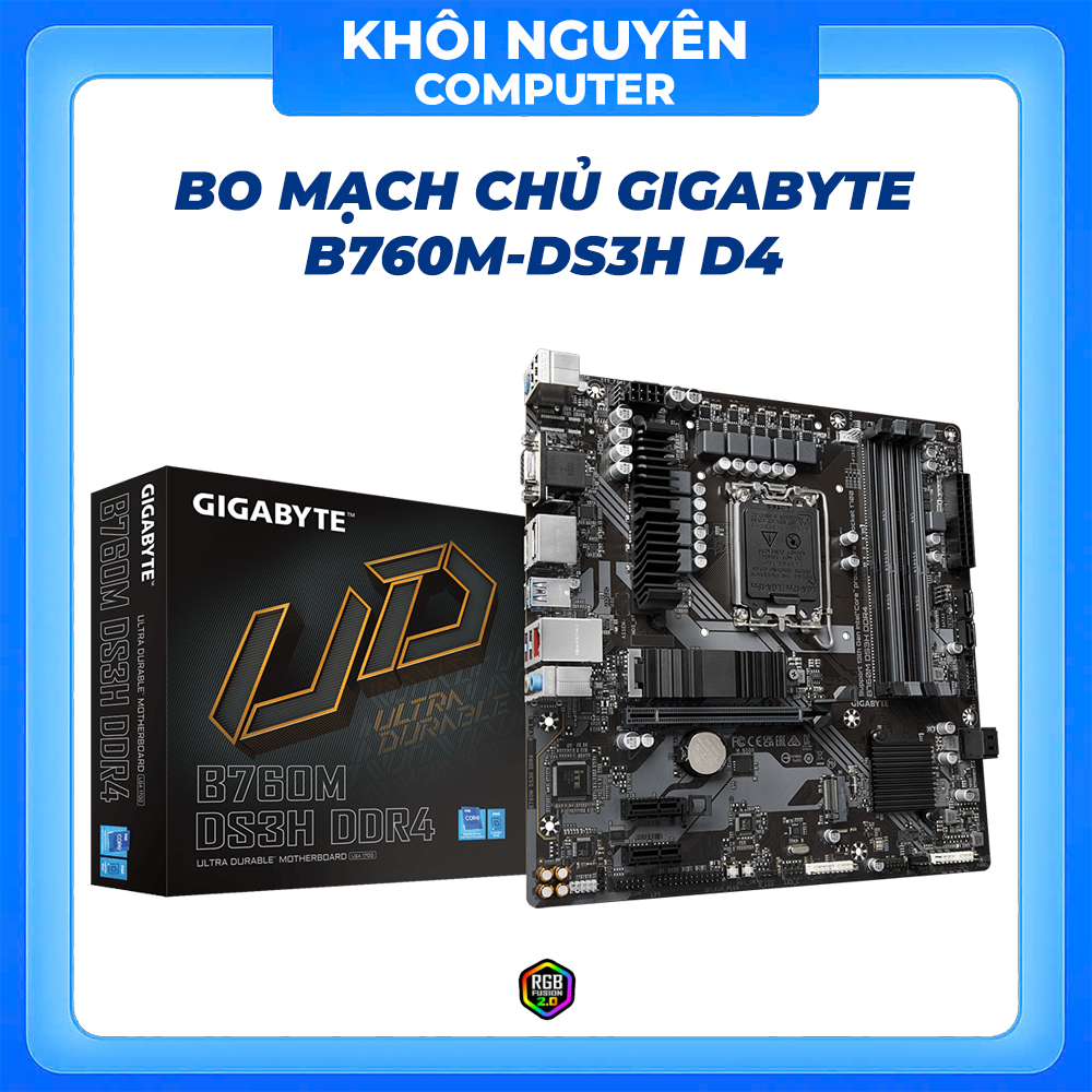 Mainboard Gigabyte B760M-DS3H DDR4 Socket 1700 4xDDR4 2xNVMe LAN 2.5G VGA DP HDMI Gen 12/13