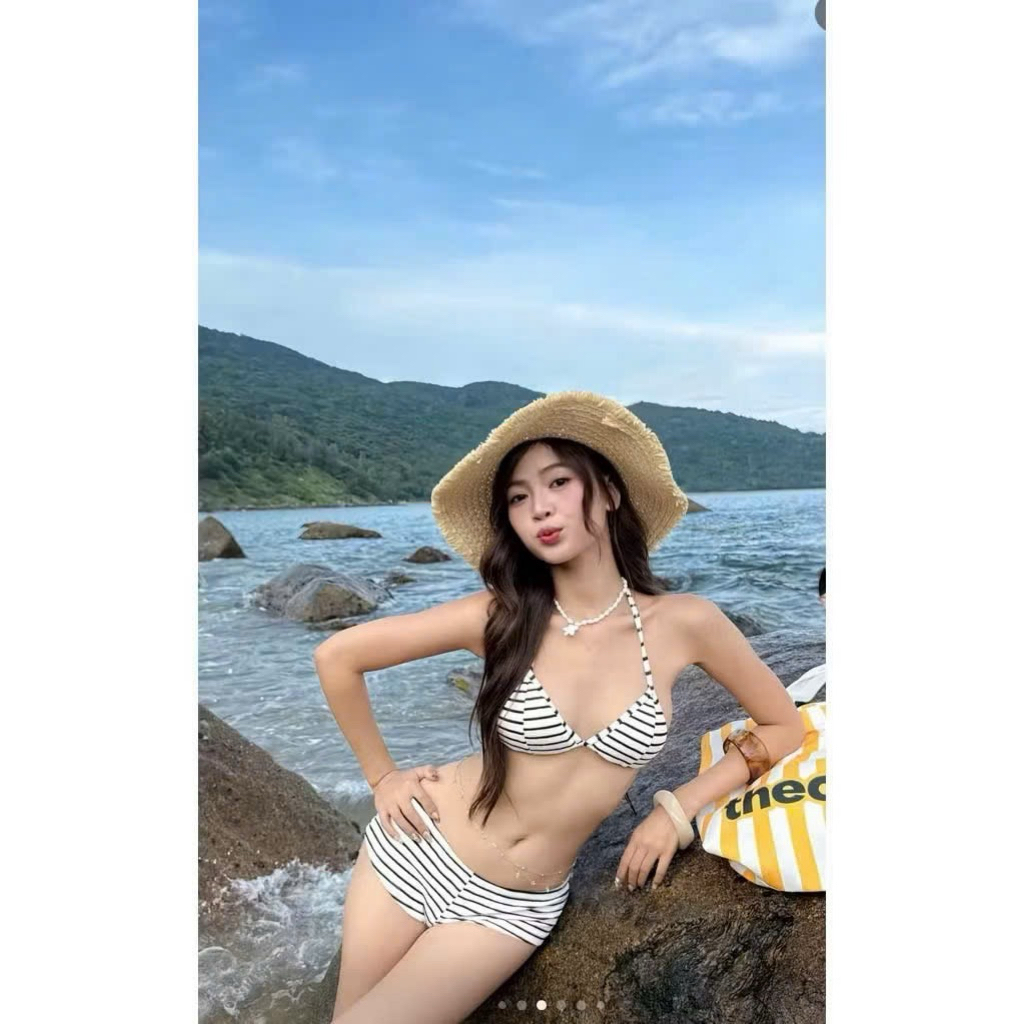 YP Bikini .Bộ Bikini 2 Mảnh Sọc Đỏ Đô Cao Cấp Set Đi Biển ,Đi Du Lịch ,Áo Tam Giác + Quần Đùi | BigBuy360 - bigbuy360.vn