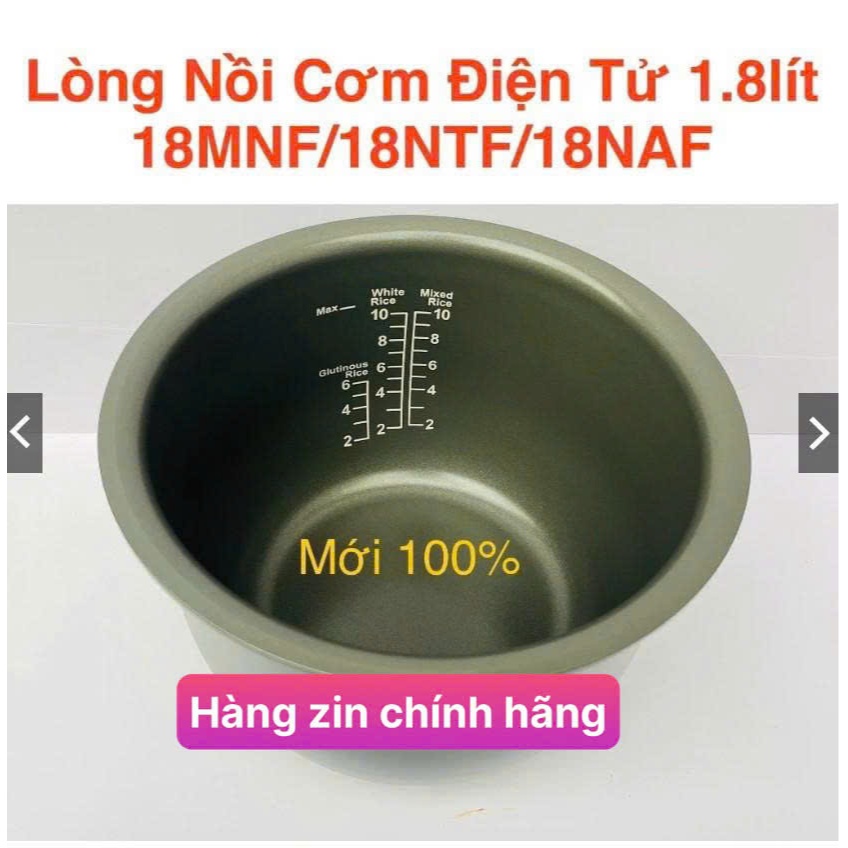 Lòng Ruột Nồi Cơm Điện Tử Toshiba  1 Lít RC-10NMF(WT)VN Mới 98%