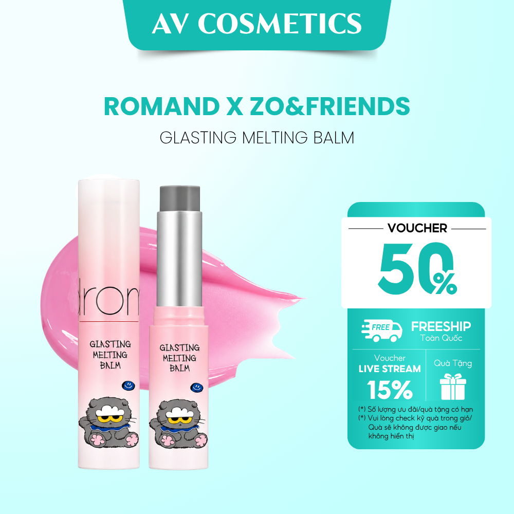 Son Dưỡng Romand X Z0&Friends Gl​a​s​t​i​n​g M​e​l​t​i​n​g B​a​l​m 3.5g Chính Hãng - AV Cosmetics