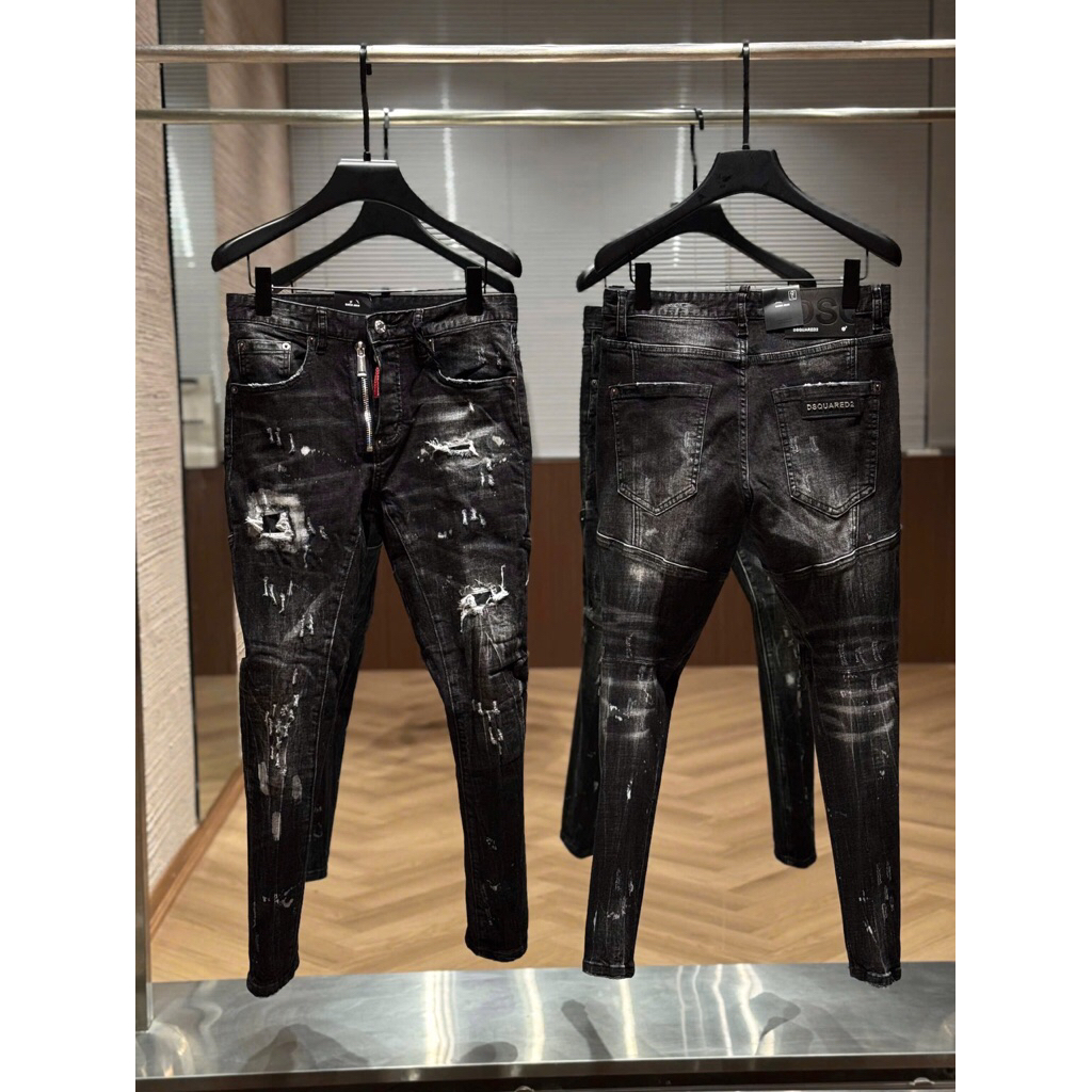 Quần jean nam DSQ xám fom biker hàng Quảng Châu