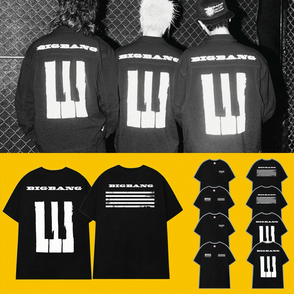 [Hình thật-Có sẵn] Áo thun Bigbang 20th anniversary G-Dragon Taeyang Daesung thun cotton 100% 2 chiề