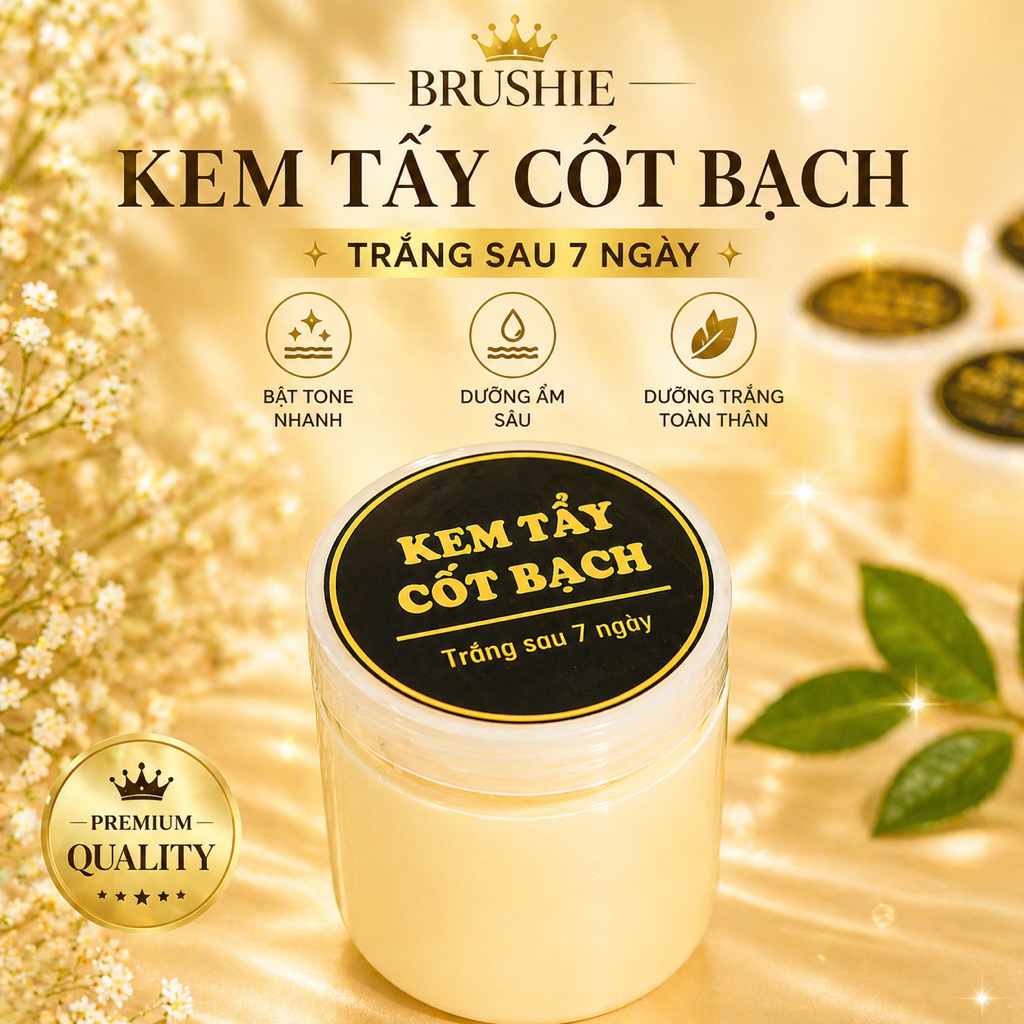 Kem Tẩy Cốt Bạch , Kem Dưỡng Trắng da 250g brushie