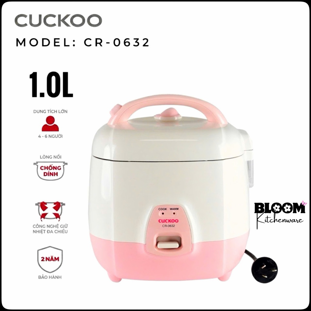 Nồi cơm điện CUCKOO chính hãng - CR0632 (hồng) / CR0661 (xanh, cam)