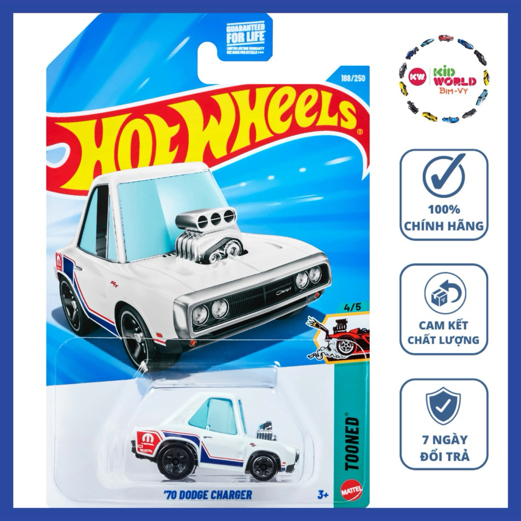 Xe mô hình Hot Wheels basic '70 Dodge Charger JJK26.