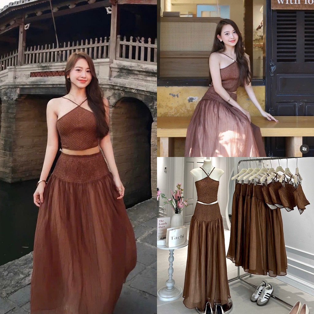 SET ÁO CỔ YẾM + CHÂN VÁY