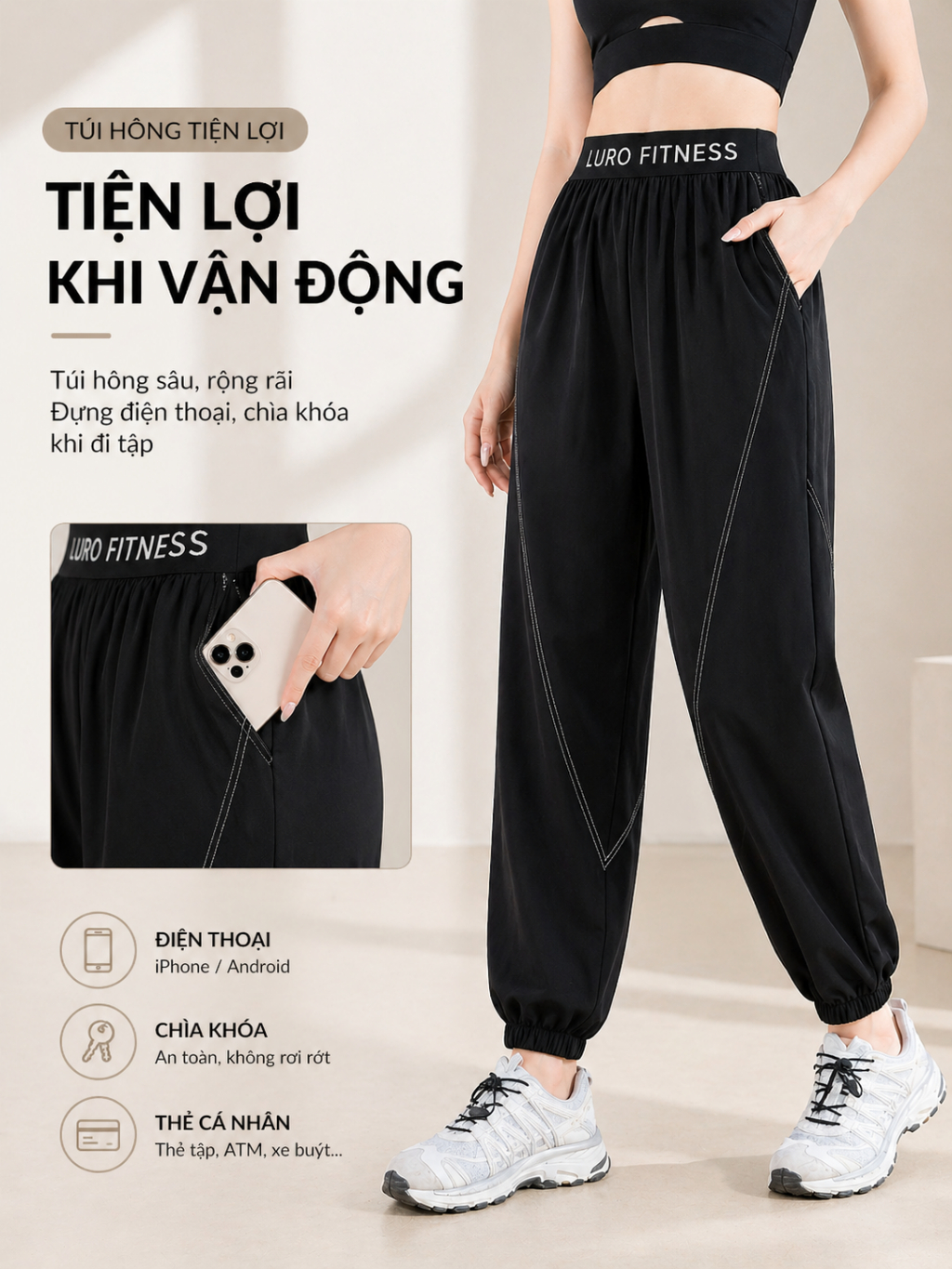 Q107 — Quần thể thao nữ ống rộng 4