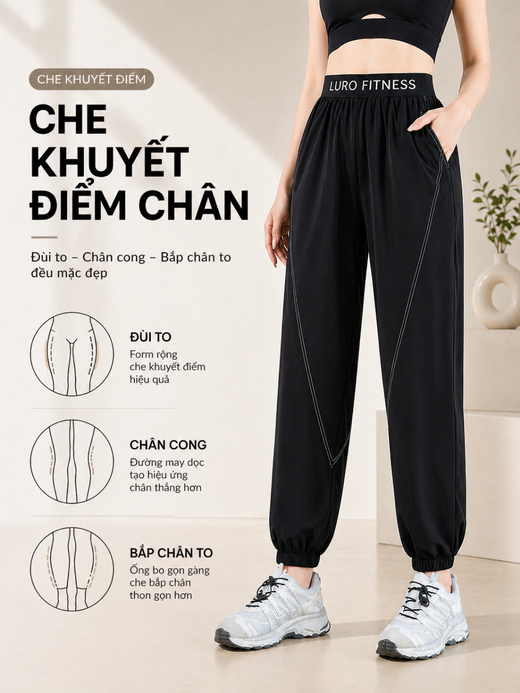 Q107 — Quần thể thao nữ ống rộng