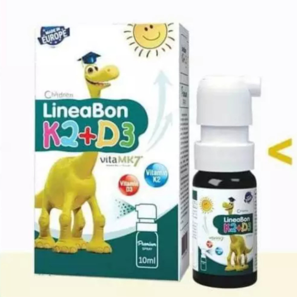 LineaBon K2+D3 Dạng Xịt ( Màu  Xanh 10 ml) bổ sung  D3,K2 giúp bé ngủ ngon,mau lớn,chắc khỏe xương,t