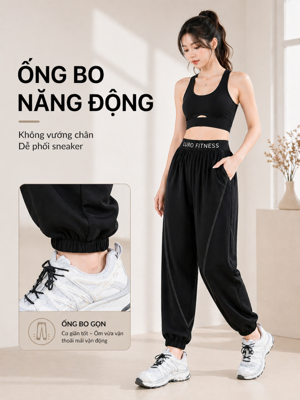 Q107 — Quần thể thao nữ ống rộng 6