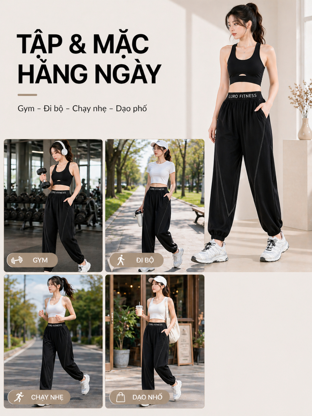 Q107 — Quần thể thao nữ ống rộng 7
