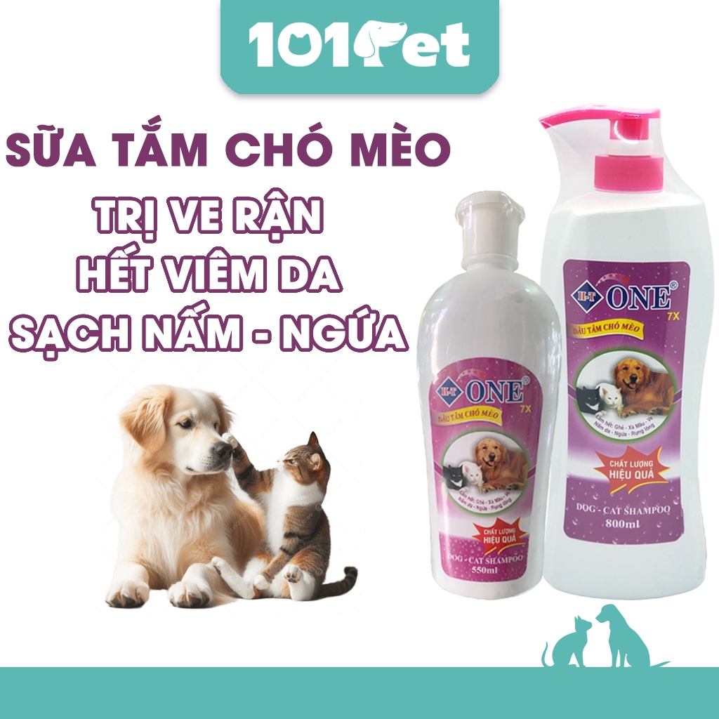 Sữa Tắm Cho Chó One 7x, Sữa Tắm Chó Mèo Làm Hết Ghẻ Ngứa, Giảm Ve Rận Và Rụng Lông - 101Pet