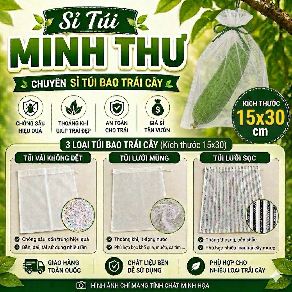 Túi bao trái ( 15x30 ) - 50 túi lẻ