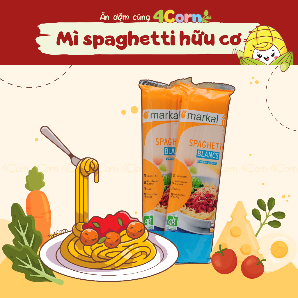Mì spaghetti hữu cơ Markal - Cho bé 9m+