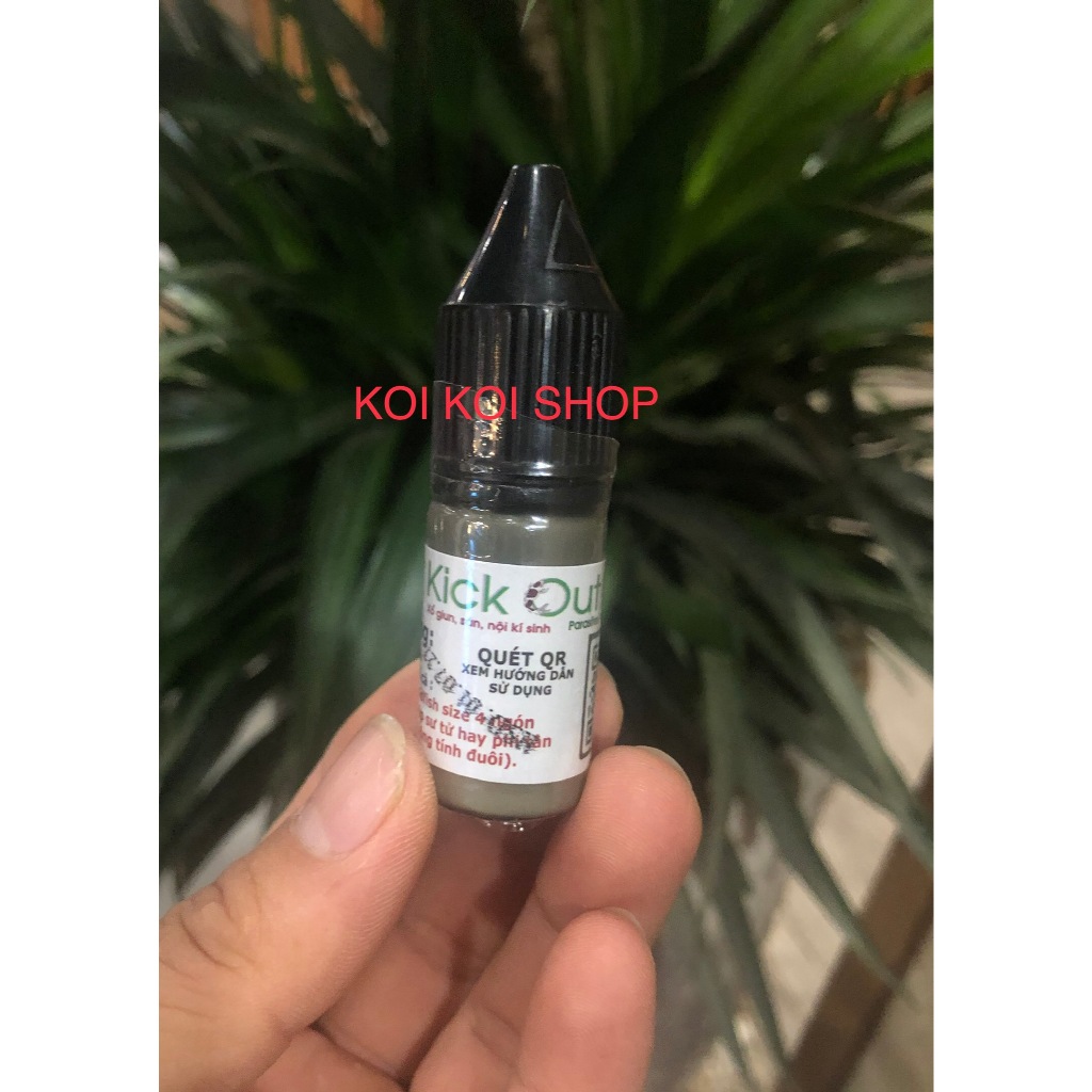 Kick out 10ml chai xỗ lãi cá koi, cá cảnh ,cá vàng, chép phi tần....