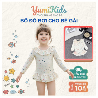 Đồ Bơi Liền Thân Cho Bé Gái Họa Tiết Chấm Bi Size 10-30 Kg | Đồ Bơi Cho Bé Gái Bk42