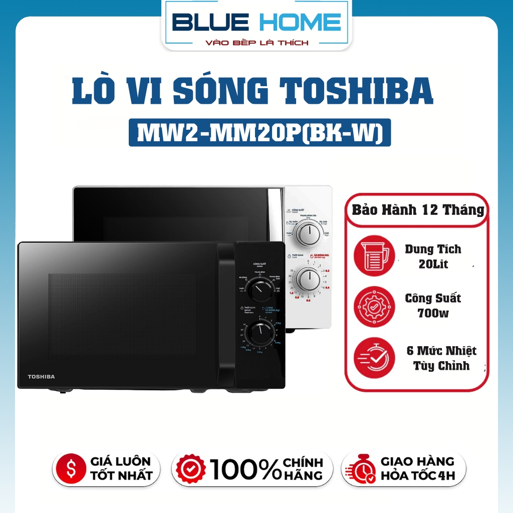 Lò Vi Sóng Toshiba MW2-MM20P(BK-W), 20Lit - 700w, Hàng Chính Hãng | BigBuy360 - bigbuy360.vn