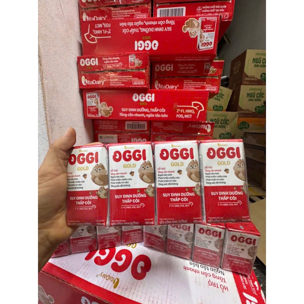 Sữa pha sẵn Oggi gold 110ml mẫu mới - date mới tinh (thùng 48 hộp x 110ml)