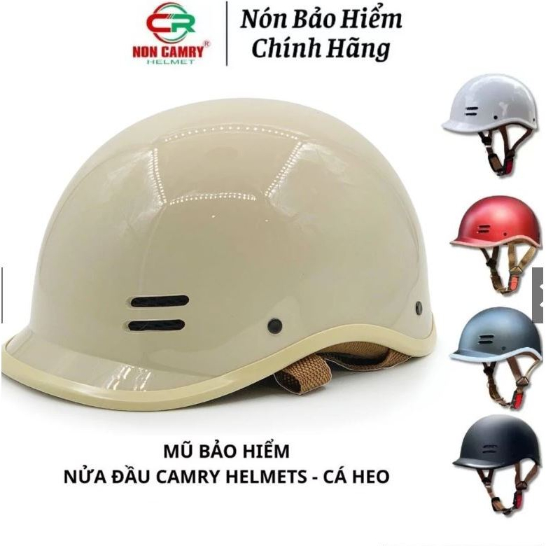 NÓN BẢO HIỂM CAMRY ĐẠT CHUẨN Nón Bảo Hiểm Kiểu Dáng Cá Heo Camry CR HELMET, Bảo Hành 12 Tháng
