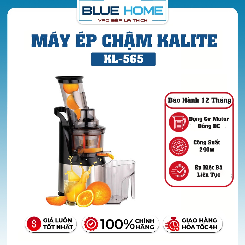 Máy Ép Chậm Kalite KL565 Pro, Công Suất 240W, Ép Kiệt Bã Rau Củ Quả, Làm Kem, Hàng Chính Hãng