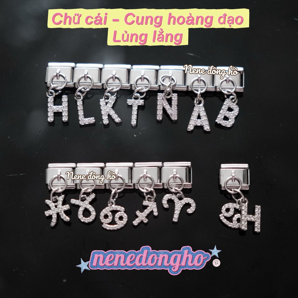charm italian lủng lẳng CUNG HOÀNG ĐẠO và CHỨ CÁI NHỎ
