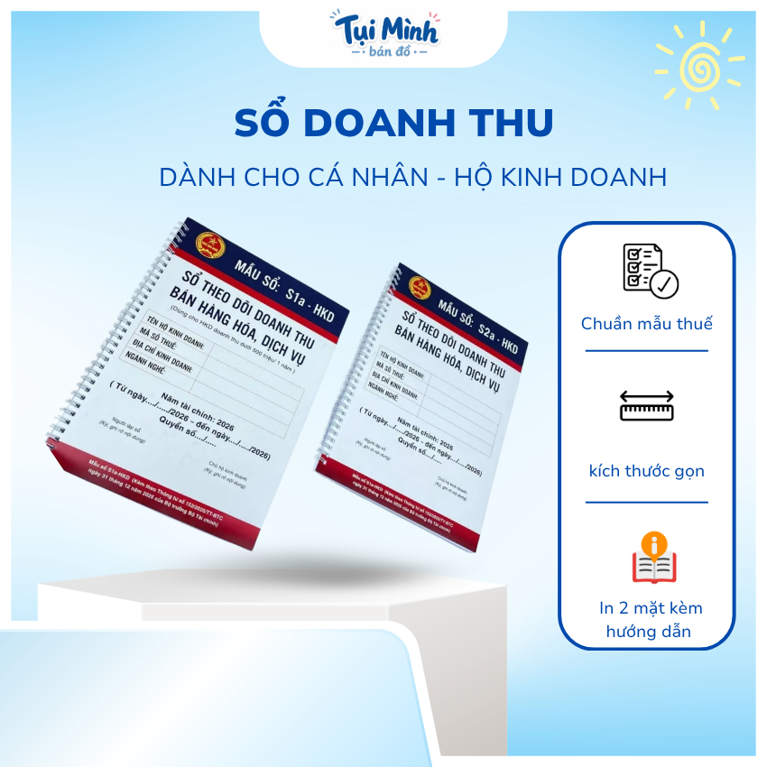 Sổ doanh thu bán hàng S1a - S2a  ghi chép bán hàng thu chi tiện lợi theo thông tư 152 của bộ tài chí