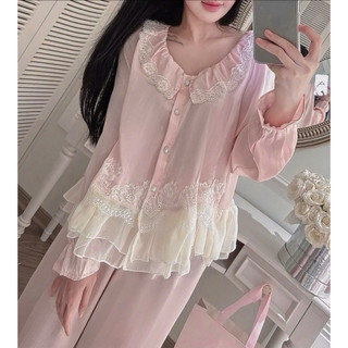sét đồ bộ mặc nhà pijama chất latin lụa tay dài quần dài có túi mềm mịn