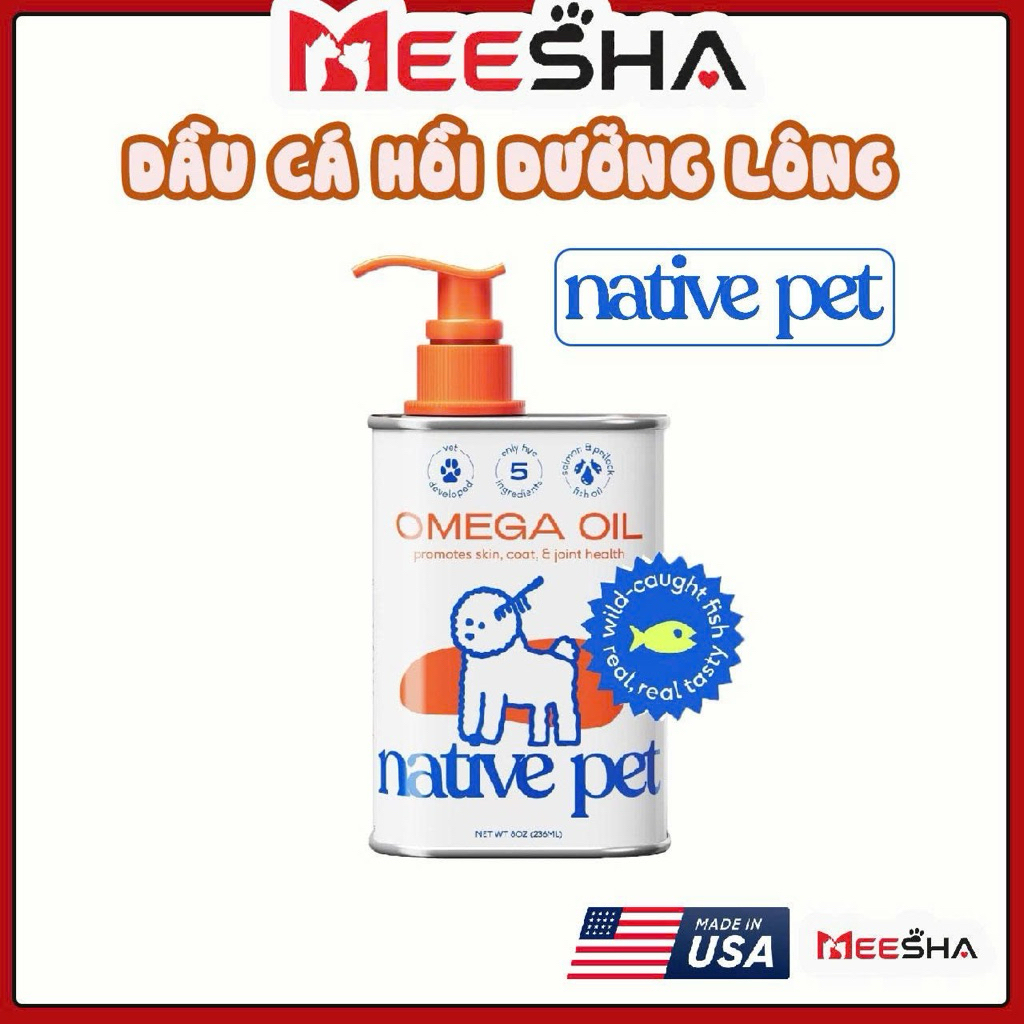 [SEAL 472ML] DẦU CÁ HỒI NATIVE PET DƯỠNG LÔNG, ĐẸP DA DÀNH CHO CHÓ MÈO