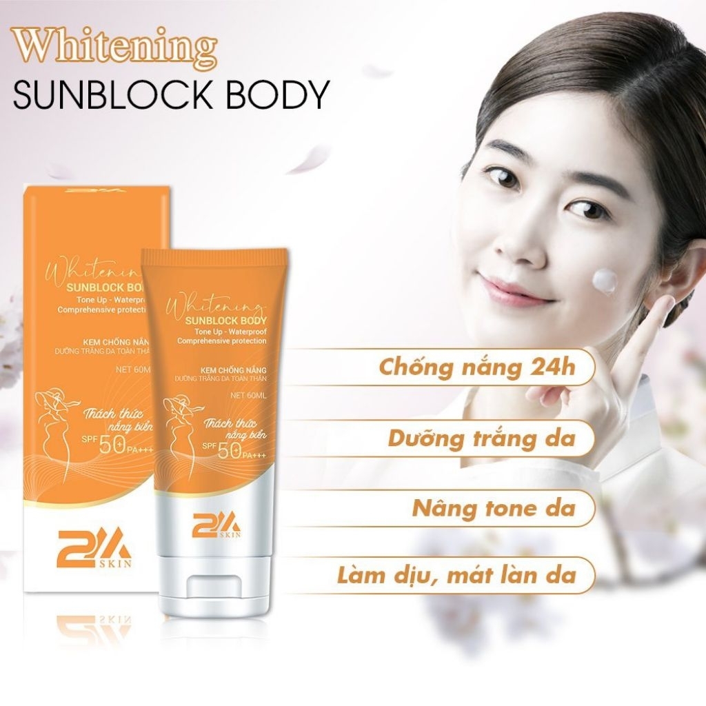 kem chống nắng dưỡng trắng da 2mskin (đi biển)