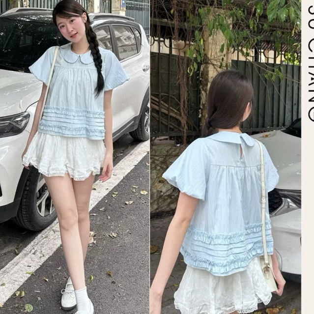 Áo Cổ Sen Tay Bồng Bèo Dưới Xếp Ly A860 KENCO Thời Trang Nữ | BigBuy360 - bigbuy360.vn