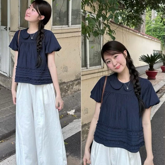 Áo Cổ Sen Tay Bồng Bèo Dưới Xếp Ly A860 KENCO Thời Trang Nữ | BigBuy360 - bigbuy360.vn