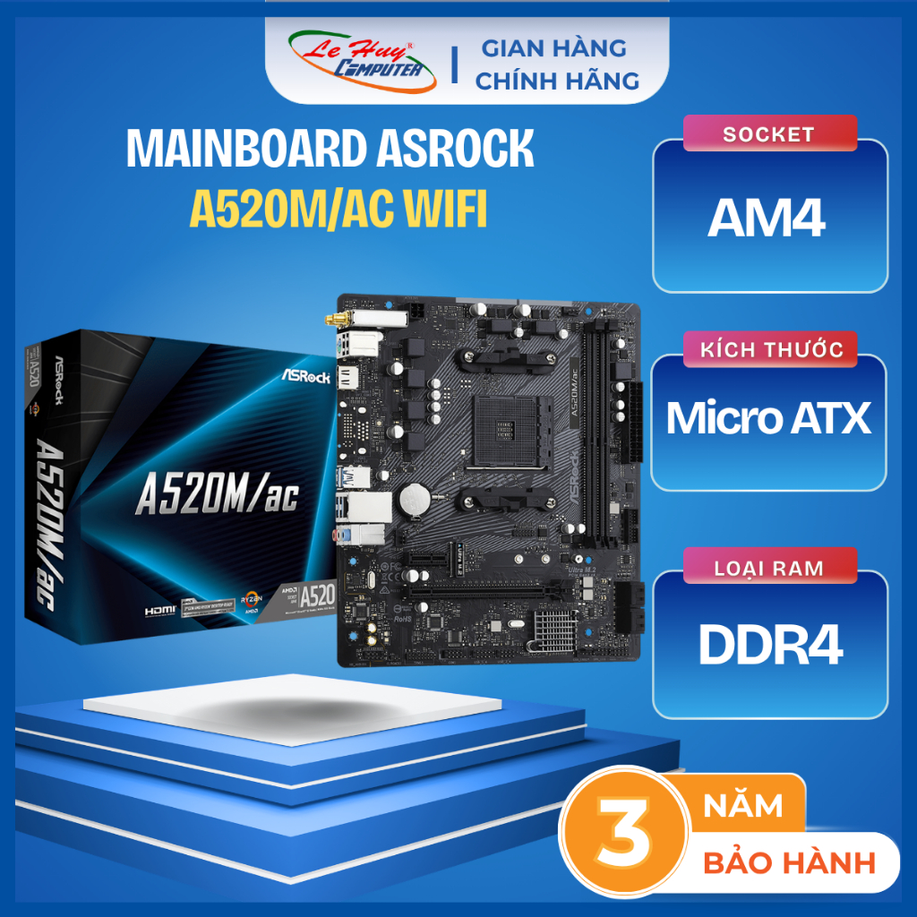 Mainboard ASRock A520M/AC AM4 Wifi
