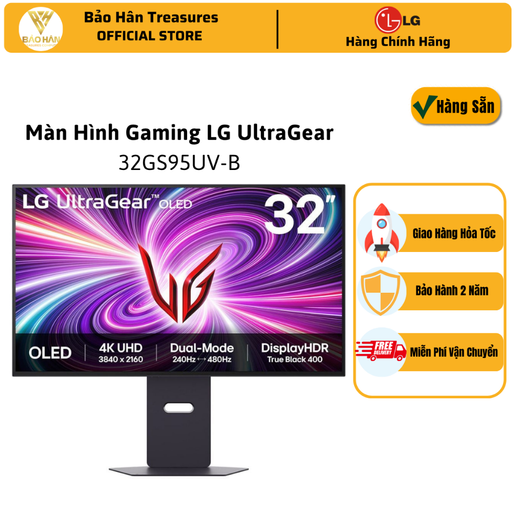 Màn Hình Gaming LG UltraGear 32GS95UV-B (31.5 inch - OLED - 4K - 240Hz - 0.03ms) Hàng Chính Hãng