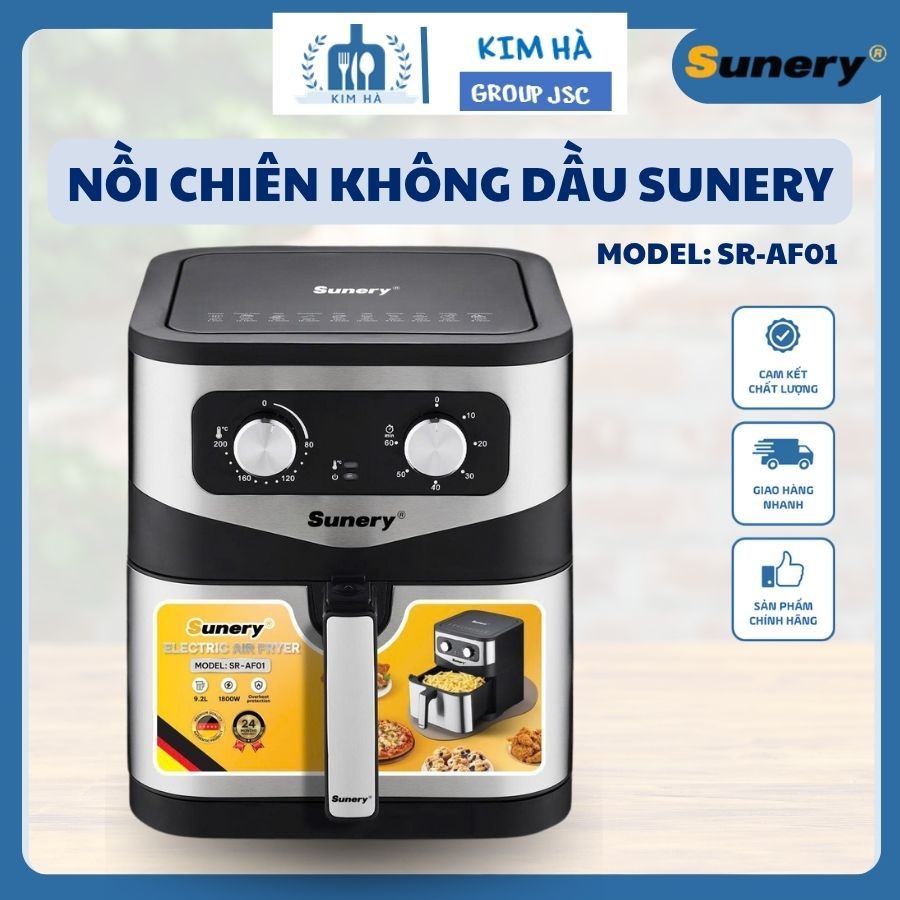 Nồi Chiên Không Dầu Sunery Dung Tích 9.2L Phù Hợp Mọi Gia Đình, Tiết Kiệm Thời Gian Nấu Nướng - Kim 