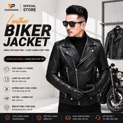 Áo khoác da nam lót dù thời trang, da mềm mịn, 2 túi bên và túi trong rộng rãi SPMADN15 Pigofashion