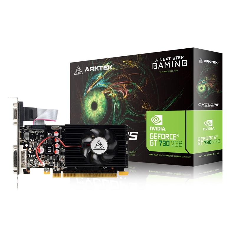 VGA ARKTEK GT730 GDDR5 2GB 64BIT Single Fan HDMI,DVI,VGA