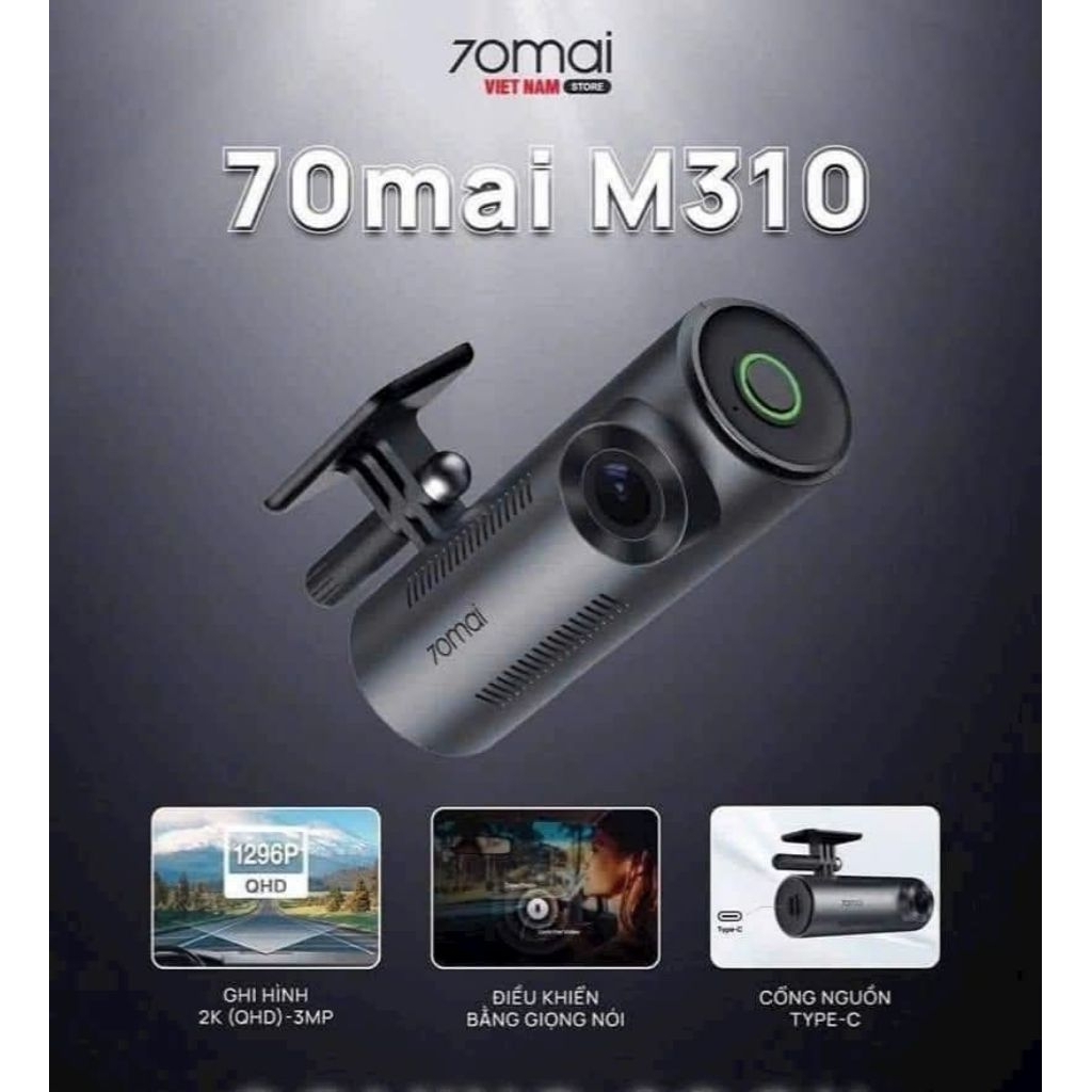 Camera Hành Trình Ô tô 70mai M310 Bản QUỐC TẾ, độ phân giải 2K.