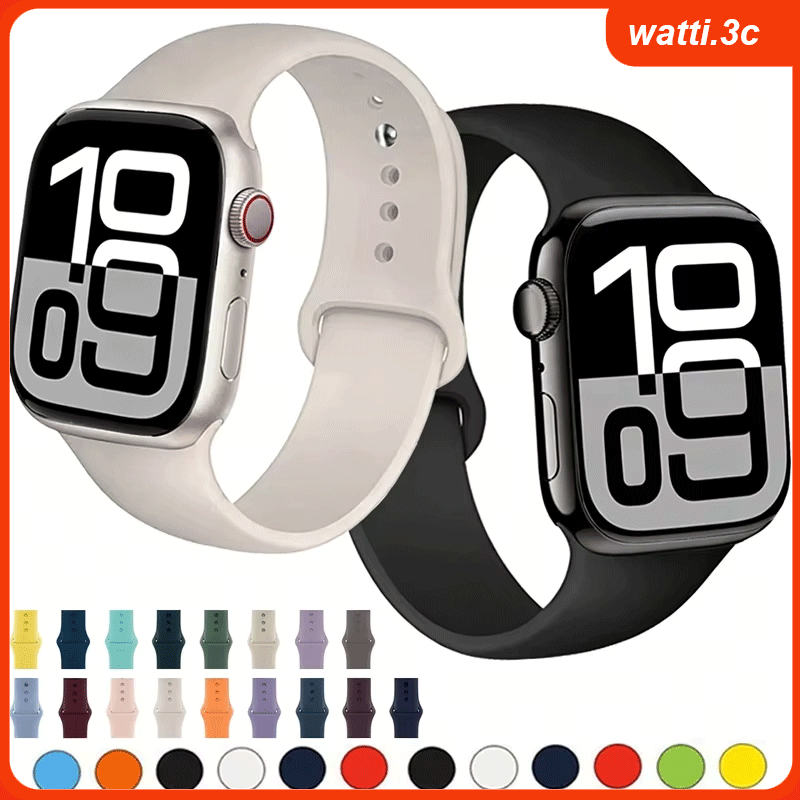Dây đeo silicone cho Apple Watch, kích thước 44mm, 45mm, 40mm, 41mm, 42-38mm, 45mm, dây đeo thể thao