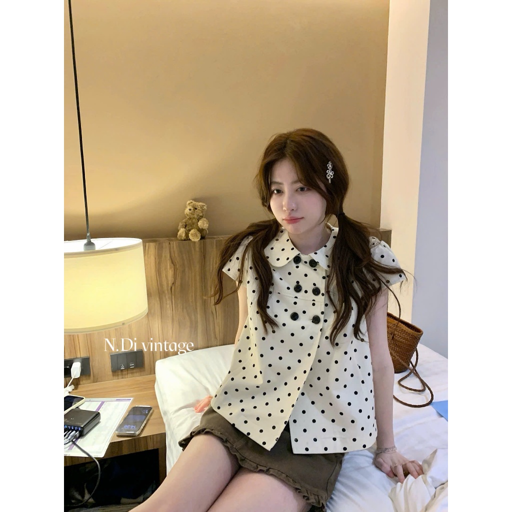 (QCCC) DH171👕 Áo Blouse Vintage – Dễ Thương & Thanh Lịch