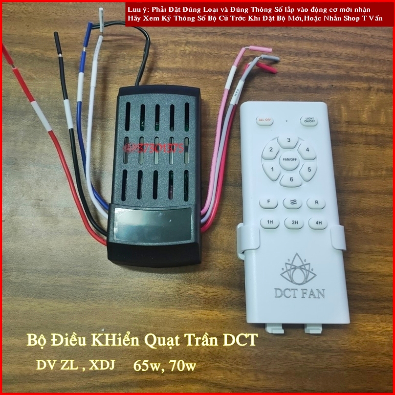 Bộ điều khiển quạt trần DCT Fan loại 65w 75w DV ZL dùng cho quạt trần DCT động cơ DC 6 số