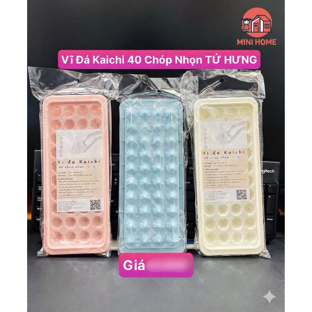 Vỉ Đá Kaichi 40 Ô Chóp Nhọn (Tứ Hưng Plastics), Khuôn Làm Đá Bi Viên Nhỏ Sang Trọng