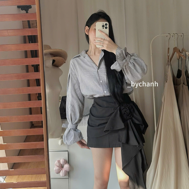 𝐛𝐲𝐂𝐡𝐚𝐧𝐡 - Amy Set Áo Sơ Mi + Chân Váy