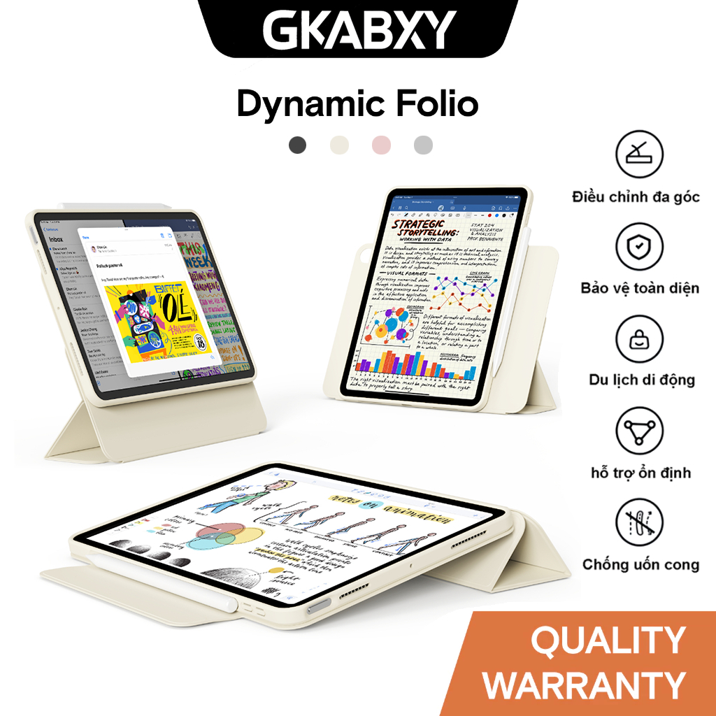 GKABXY Vỏ iPad có thể tháo rời từ tính,iPad Air4/5/6/7/8Gen,iPad 11/10 Gen(A16),iPad 7/8/9 Gen