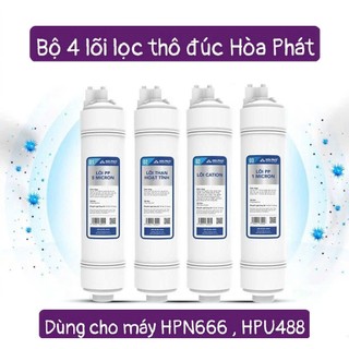 Bộ 4 Lõi lọc thô Đúc HÒA PHÁT - (2 Lõi PP5 Micron + Than hoạt tính + PP1 Micron)
