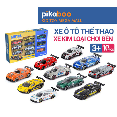 Đồ chơi ô tô kim loại cho bé Pikaboo, mô hình siêu xe kim loại bền chắc