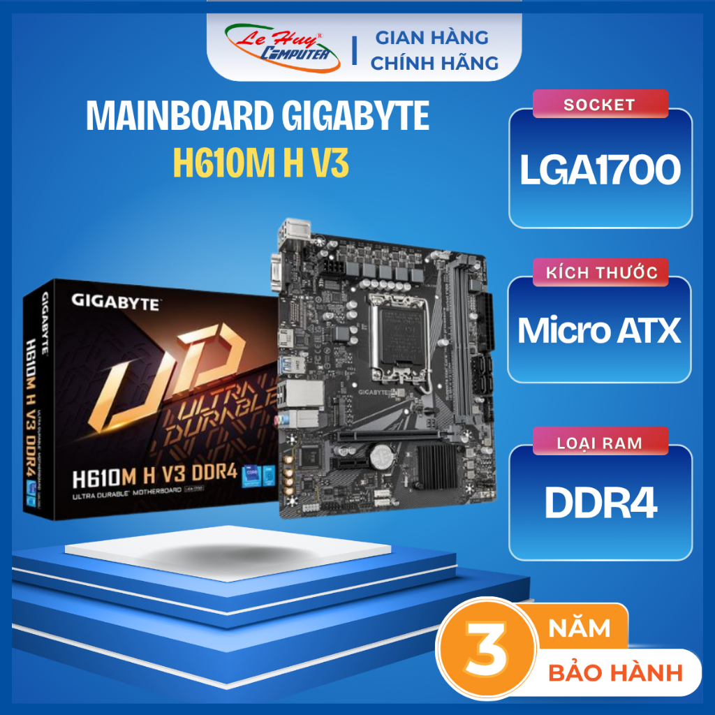 Bo Mạch Chủ - MAINBOARD GIGABYTE H610M H V3 DDR4 - Hàng Chính Hãng