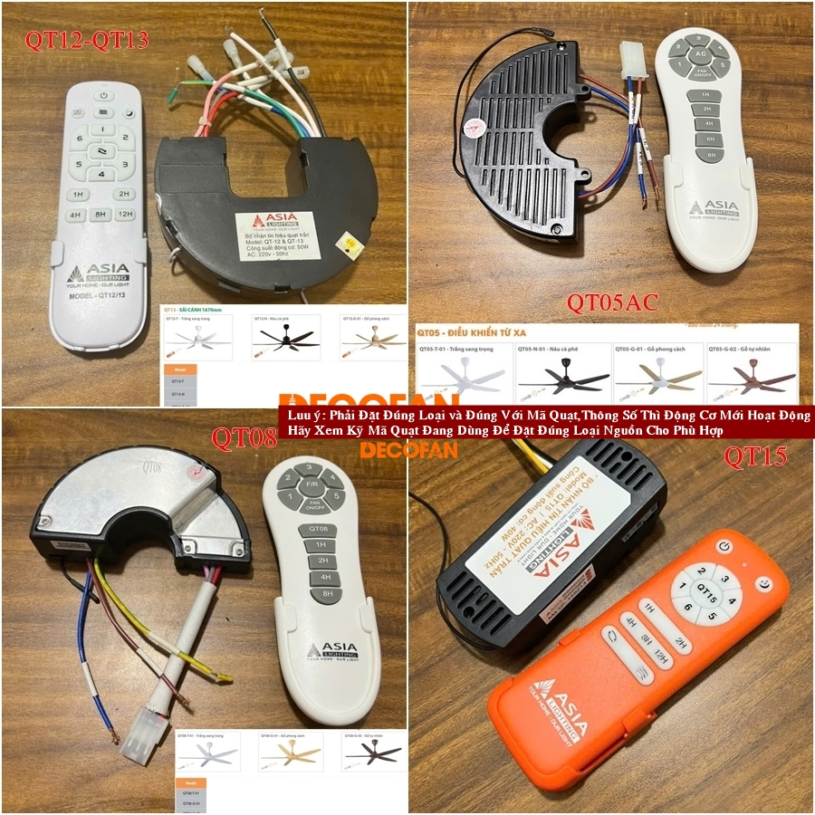 Bộ điều khiển quạt trần ASIA QT01-QT15 loại AC và DC
